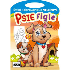 KOLOROWANKI Z NAKLEJKAMI PSIE FIGLE