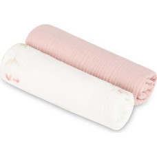 Sensillo DIAPER CRUSHED MUSLIN 60X75 2-PACK FLOWERS PINK