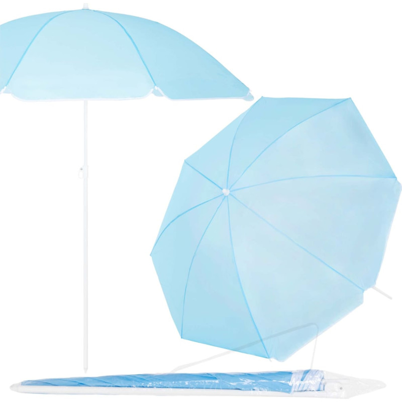 Springos Paplūdimio skėtis BU0026, 160 cm, mėlynas, UPF50+, su dėklu
