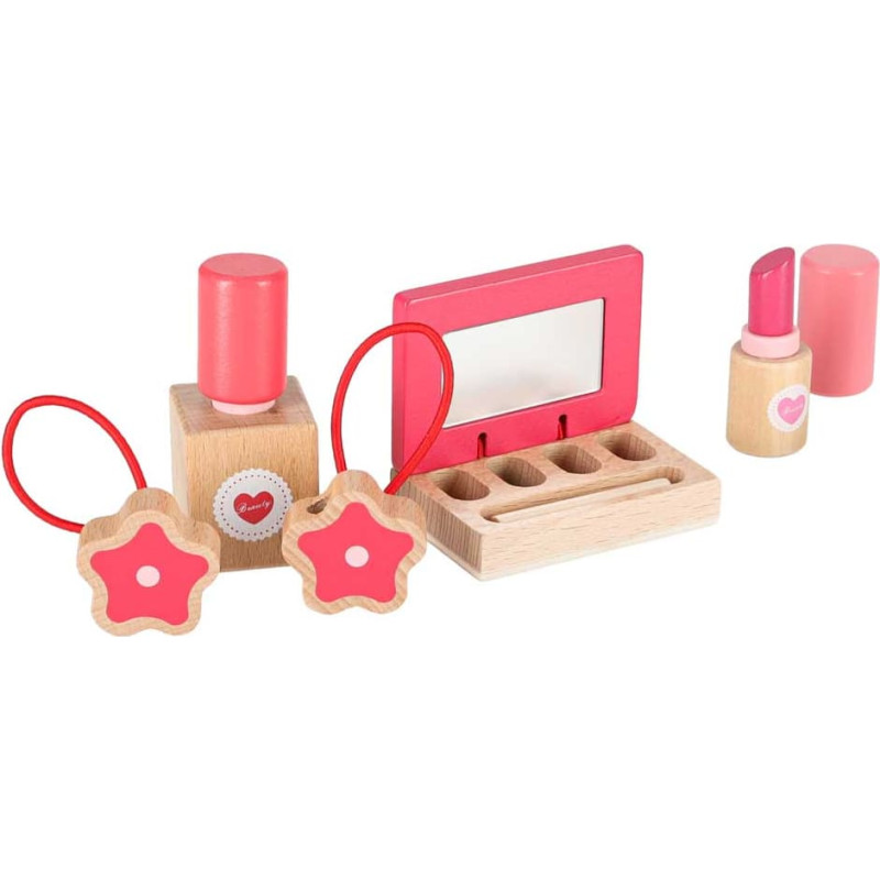 Zestaw kosmetyczny drewniany dla dziewczynki make up beauty kosmetyczka akcesoria