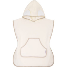 Bocioland hooded baby poncho kreminis BL184