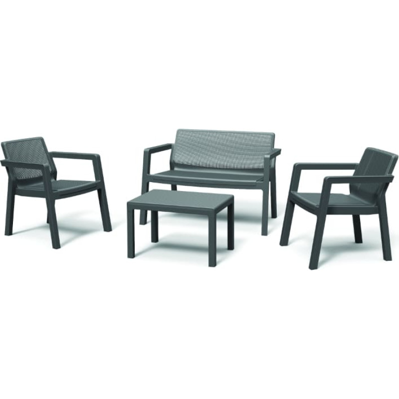 Keter Dārza mēbeļu komplekts Emily Patio Set ar spilveniem pelēks/gaiši pelēks