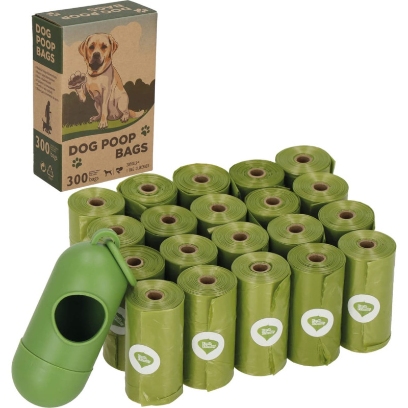 Springos Šunų ekskrementų maišeliai Springos PA1070 300 vnt konteineris su segtuku, 20 rulonų