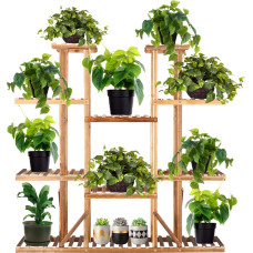 Springos Medinis gėlių stovas Springos 119 cm gėlių stovas su 9 lentynomis