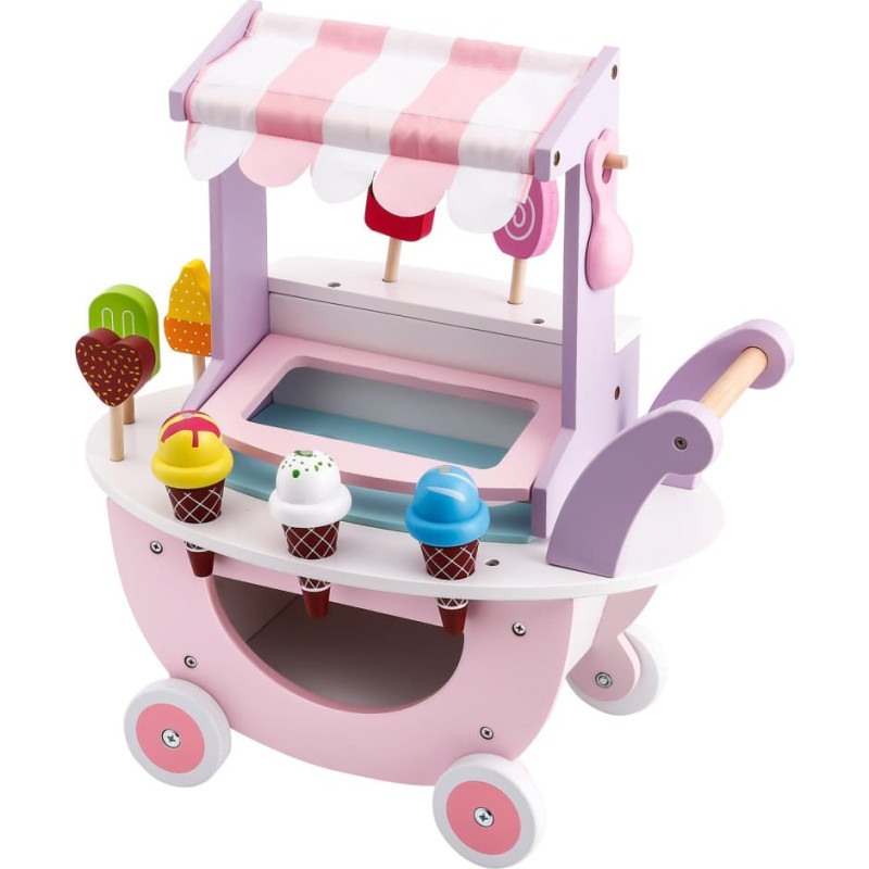 Koka rotaļlieta “Saldējuma rati”