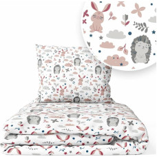 Ankras Bedding set - 6  parts - 120/90/360 - JEŻYK & ZAJĄCZKI - PINK