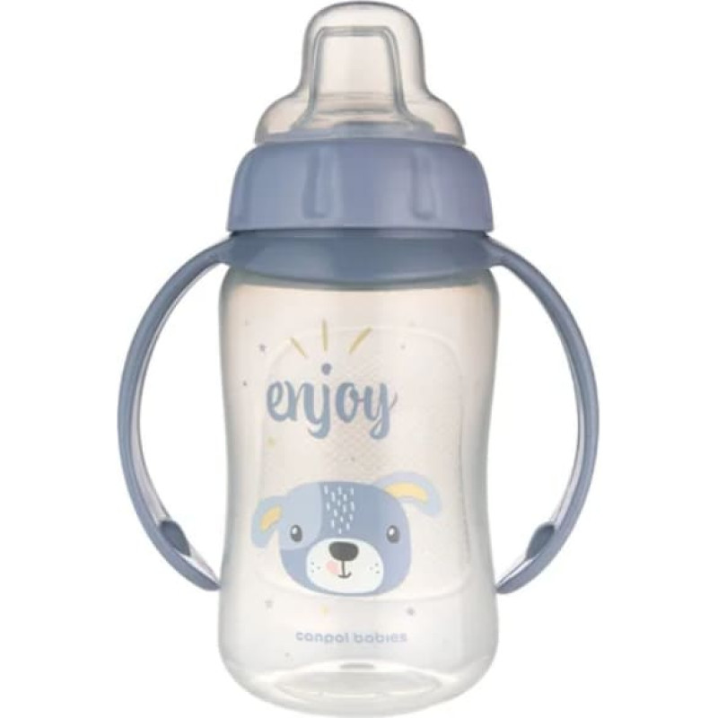 Canpol 56/512_blu2 Kubek treningowy z miękkim ustnikiem 320 ml CUTE ANIMALS