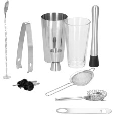 Springos Barmeno rinkinys Bostono plaktuvas Springos KI0009 11 vnt. sidabrinis