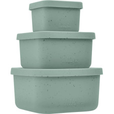 Snack box set 3 pcs Platinum Silicone Sage