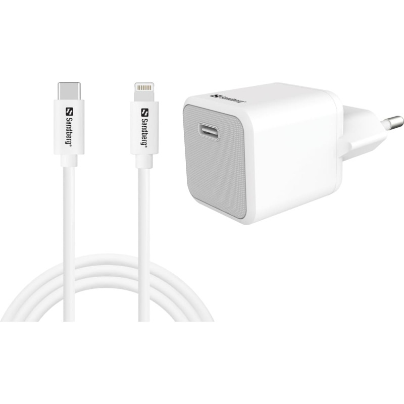 Sandberg 441-57 USB-C 20W Charger + USB-C to Lightning cable, 1M
