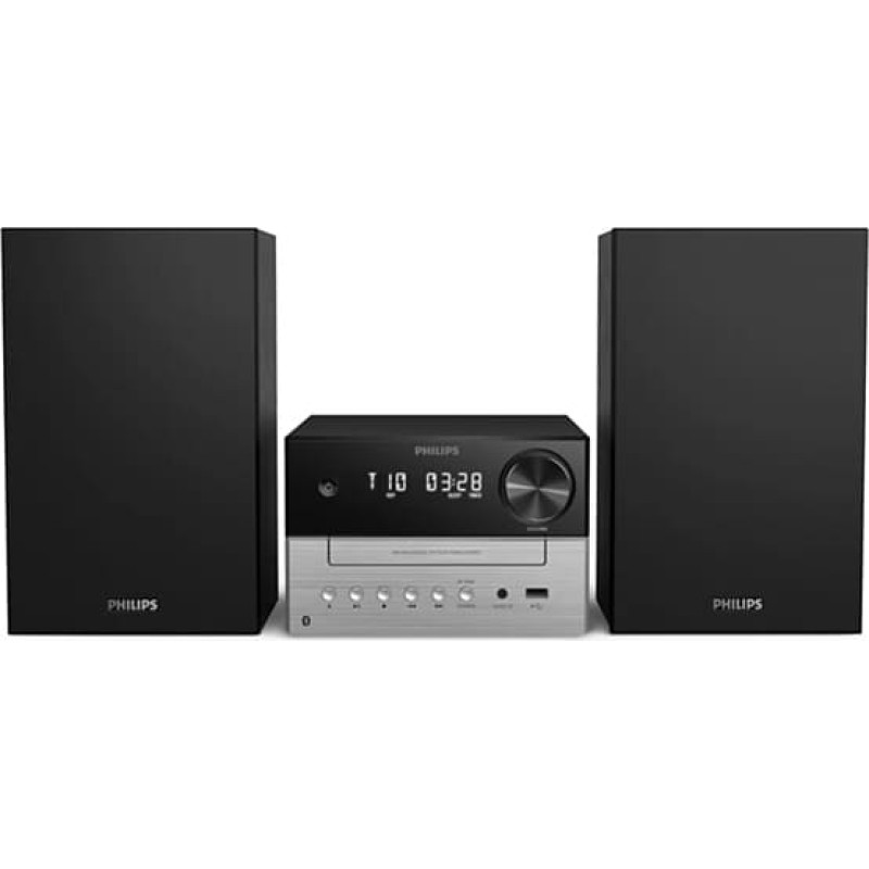 Philips muzikos sistema su „Bluetooth“ ir CD grotuvu, 20 W, juoda/sidabrinė – TAM3205M2/12