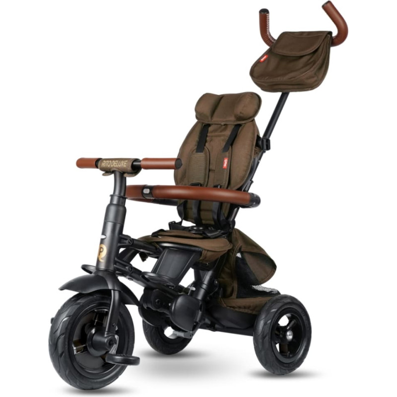 Qplay Rowerek Tr&oacute;jkołowy Rito Deluxe Rubber Brown
