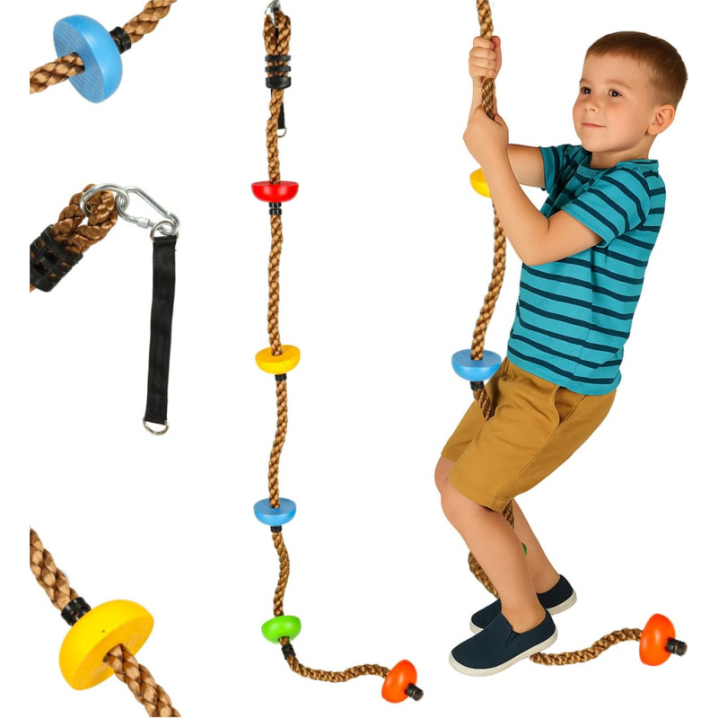 Kabinėjimosi virvė su platforminiais mazgais, skirta sūpynėms, 200 cm