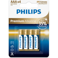 Philips baterijas Premium Alkaline (iepakojumā 4 gab), AAA - LR03M4B/10