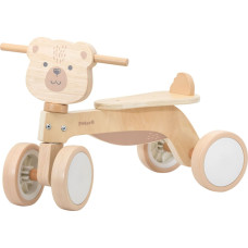 Viga PolarB medinis paspirtukas – rudas meškiukas su minkštais ratais