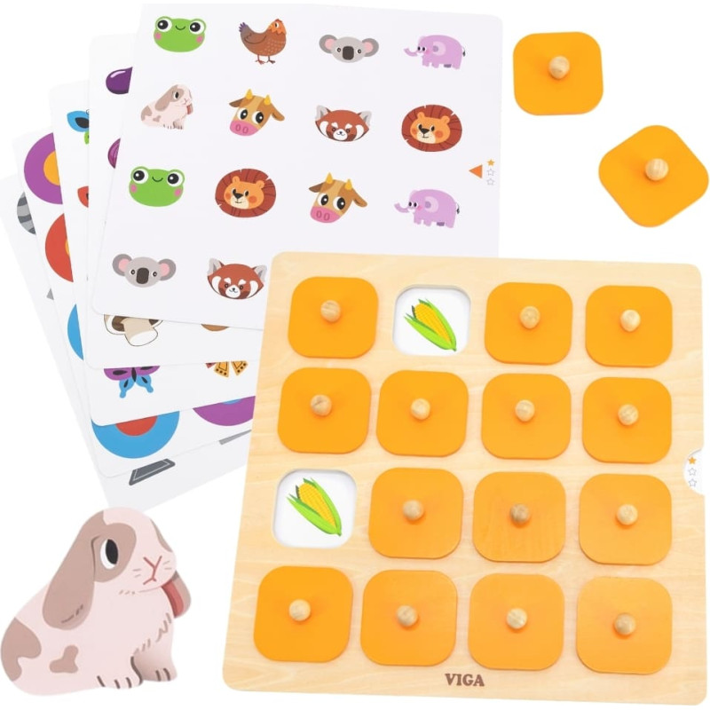 Viga Memory atminties žaidimas „Atspėk paveikslėlius“, 10 kortelių (Montessori)