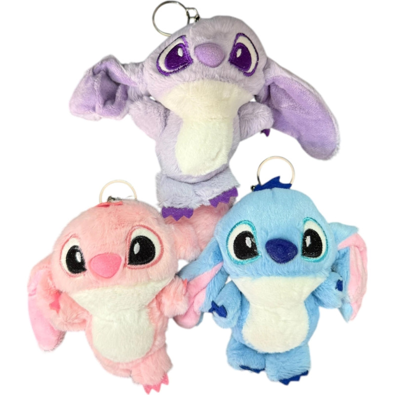 Pliušinis raktų pakabukas Stitch, 3 spalvos