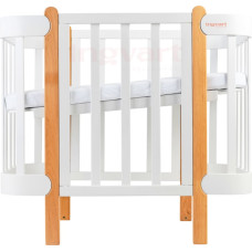 Ingvart Bed 5-in-1 Nika 60 with movable part (60х94, 60х120) white+natural