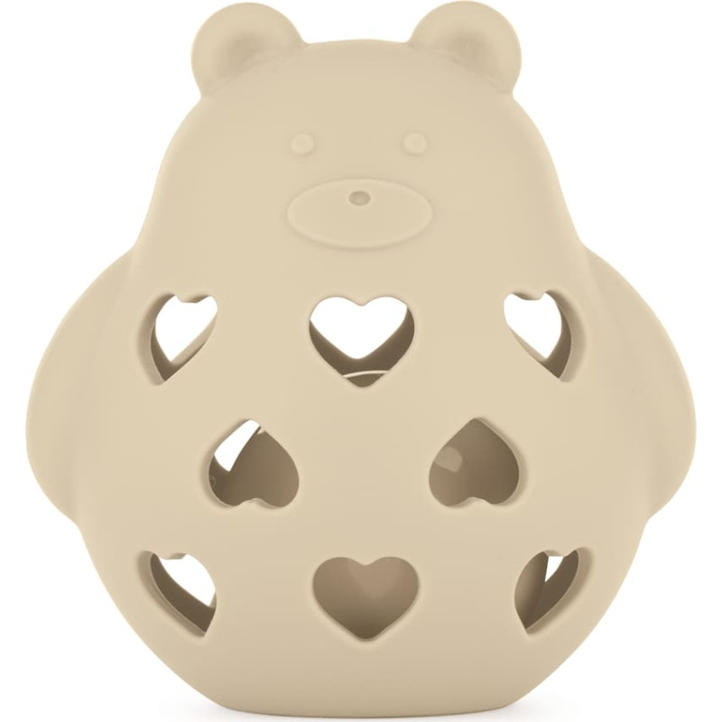 Petite&Mars 606818 Silikonowa zabawka z grzechotką Bear Basil Desert Sand