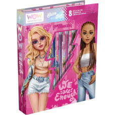 Kids Euroswan - Akcesoria Licencyjne COLOURING NOTEBOOK WITH 8 GEL PENS CDU