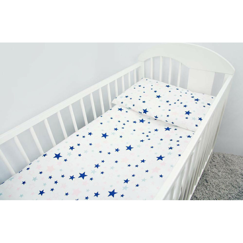 Ankras Cover set -  2 pcs - 135x100, 40x60 - STARS - PINK