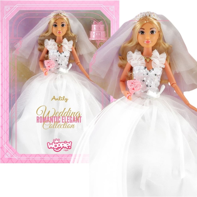 Woopie ROYAL Lalka Lily 30 cm Panna Młoda Suknia Ślubna Akcesoria