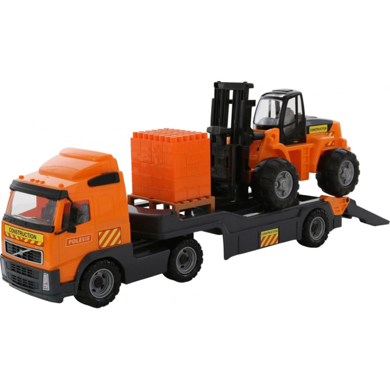 Polesie Volvo car carrier + construction set Super-Mix in net 36797