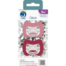 2-pack. Smart pacifiers Glee 16m+ old rose-red