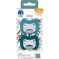 2-pack. Smart pacifiers Glee 2-6m marine-blue