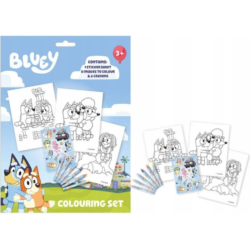 Kids Euroswan - Akcesoria Licencyjne COLOURING SET WITH NOTEBOOK BLUEY