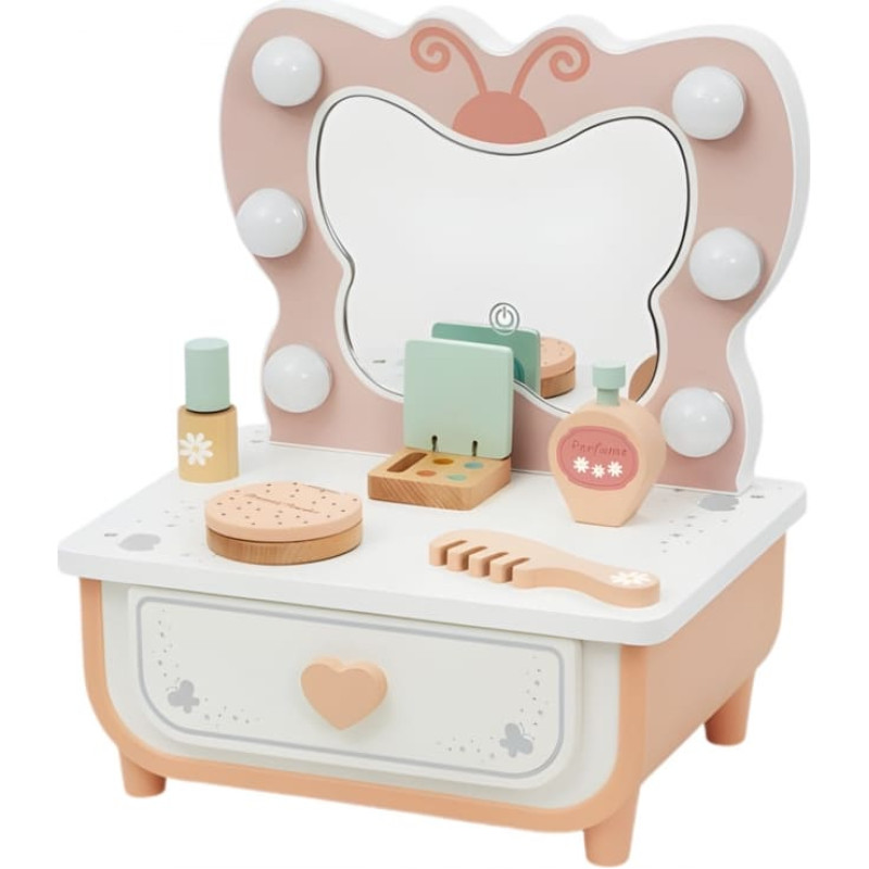 Tooky Toy TP528 Drwniana toaletka Motyl Akcesoria