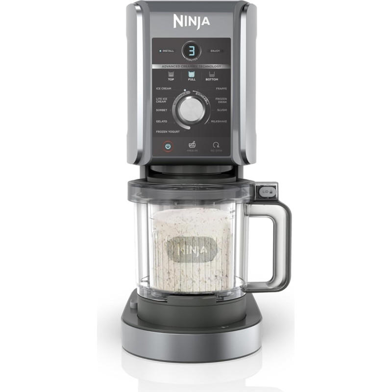 Ninja CREAMi Deluxe saldējuma mašīna, 10in1, melns/sudraba - NC502EU