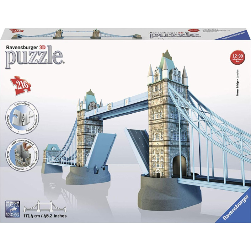 Ravensburger 3D Puzzle Tower Bridge, 216 pcs, 12+