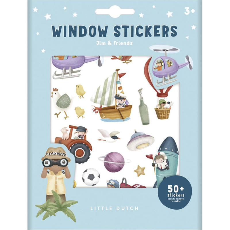 Little Dutch Window Stickers Jim & Friends
