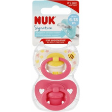 NUK 176322 Smoczek uspokajający 2 el. 6-18m SIGNATURE r&oacute;żowy