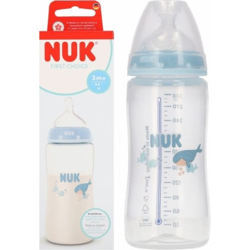 NUK 216342 Butelka 300ml +3m FC WIELORYB