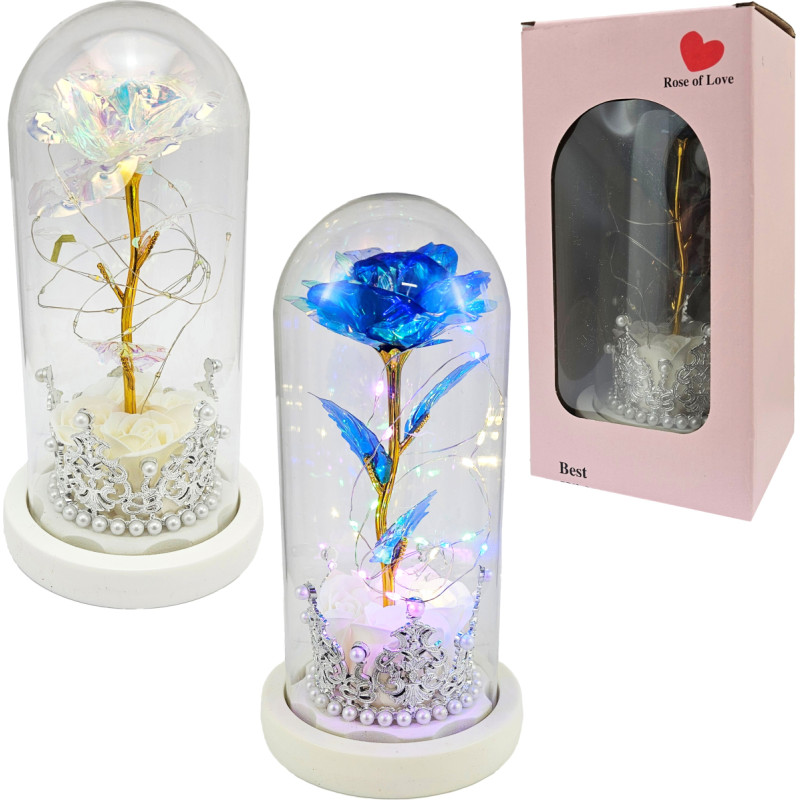 WIECZNY KWIAT RÓŻA PODŚWIETLANA 2 KOLORY