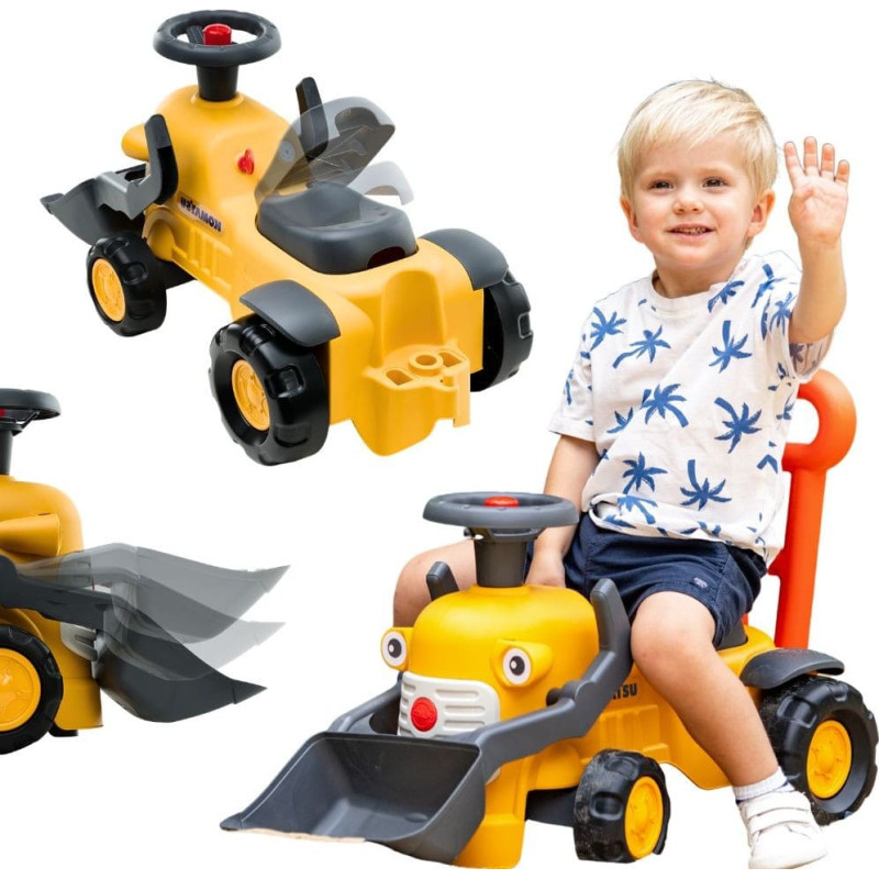 Falk Komatsu Ride-on Tractor Excavator with Bucket and Horn