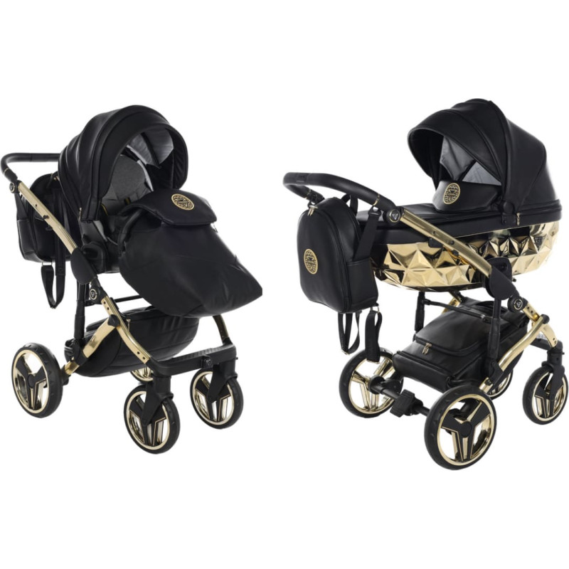 Junama Universalus vaikiškas vežimėlis 2 in 1 HandCraft 05 black/gold