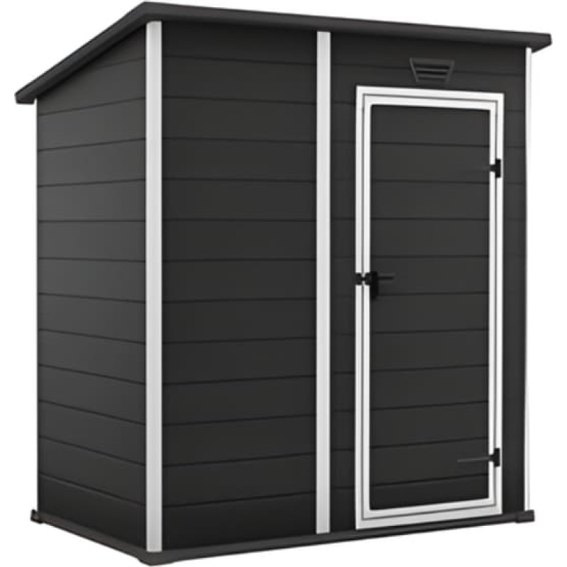 Keter sodo namelis Essential Shed 6x4, tamsiai pilkas/baltas