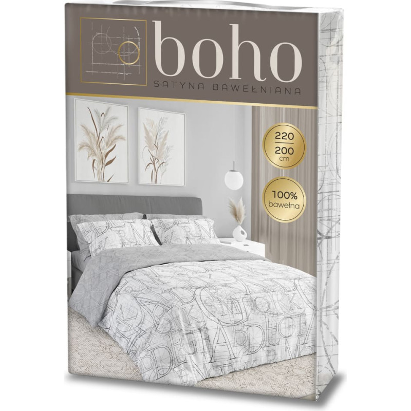 POŚCIEL KPL.220X200+2x70X80 BOHO 009 SATYNA BAW.