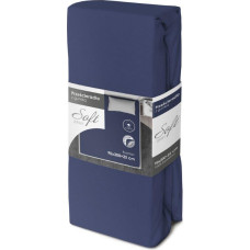 Soft paklodė su guma, 90 × 200 + 25 cm, džersio audinys, tamsiai mėlyna, medvilnė