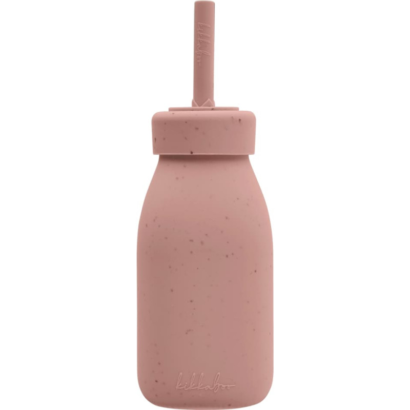 Bottle with straw Platinum Silicone Blush