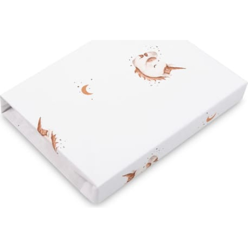 Sensillo PRINTED BEDSHEET COTTON UNICORN BEIGE 60X120