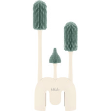 Silicone bottle brush set 3 pcs with holder Platinum Silicone Sage