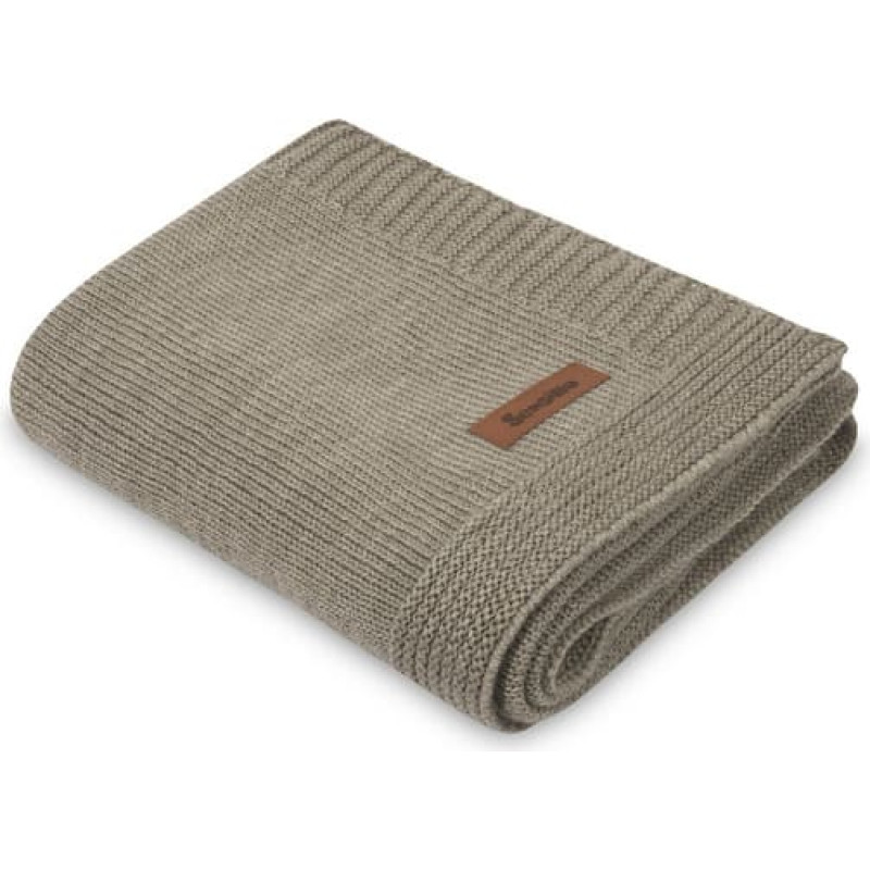 Sensillo BLANKET MERINO MELANGE 90X75 DARK BEIGE