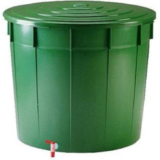 Stefanplast vandens statinė 500 L su dangčiu ir čiaupu, Ø100 × 85 cm, žalia