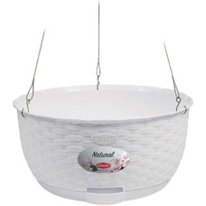Stefanplast Puķu pods piekarināms Natural &Oslash;30x14,5cm balts