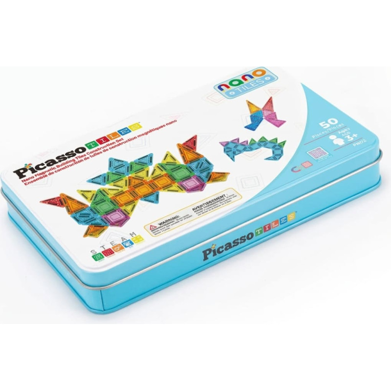 Picasso Tiles Magnētiskais konstruktors ar penāli 50 detaļas, PN020