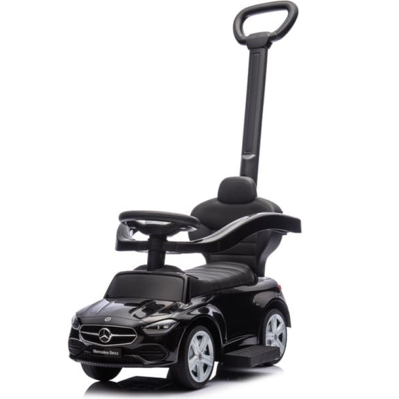 Moovkee Ride-on car with handle - 668- rubber wheels PVC  - eco-leather - MERCEDES C63 -BLACK